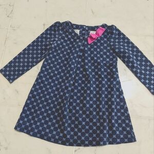 Gymboree Navy Polka Dot Dress with Pink Accent